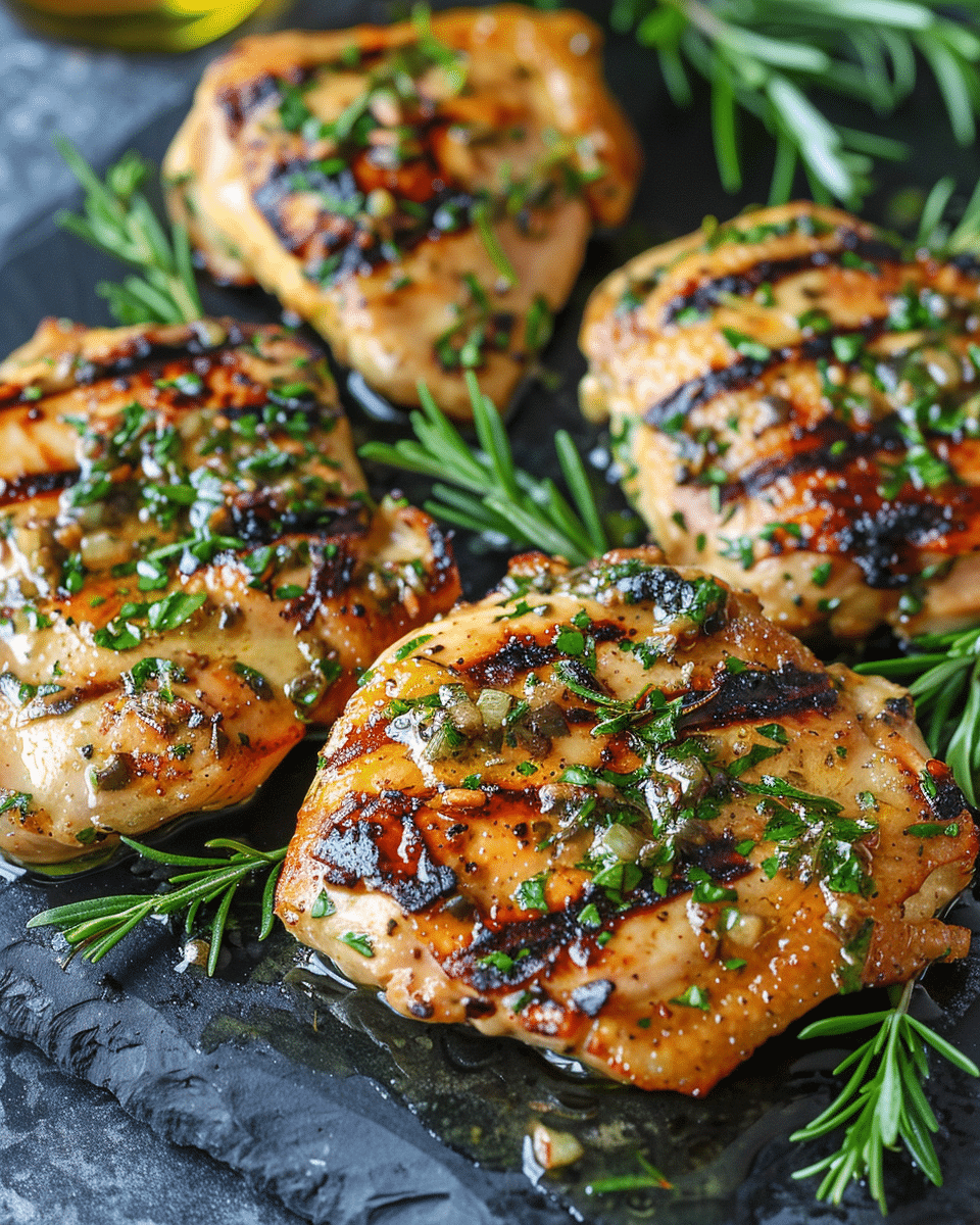 Garlic Herb Butter Grilled Chicken Thighs