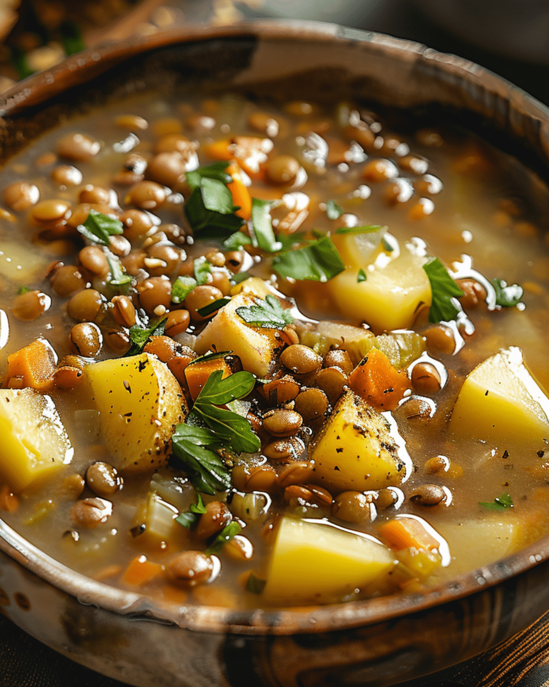 Hearty Lentil and Potato Soup