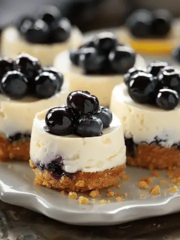 Mini Lemon Blueberry Cheesecakes
