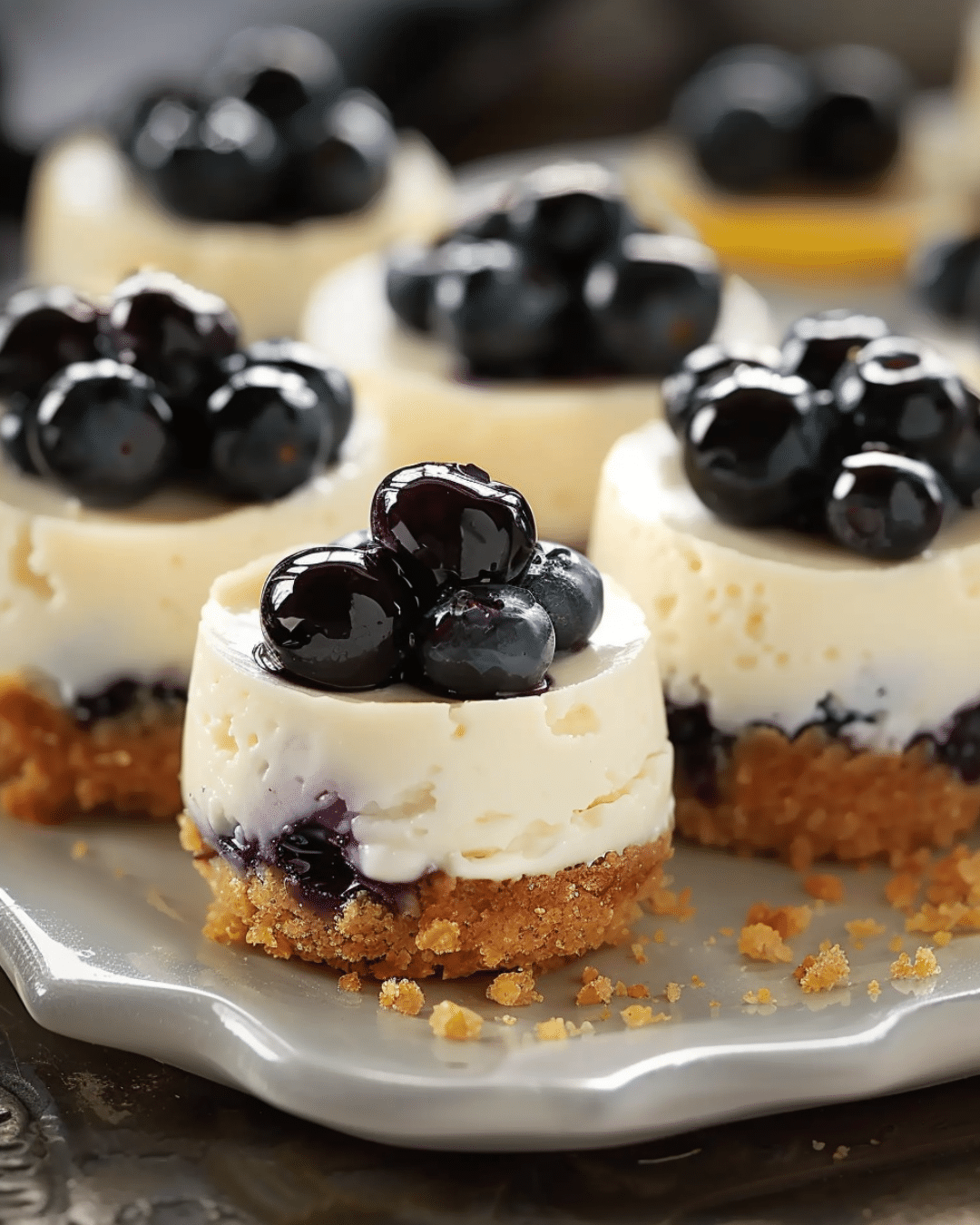 Mini Lemon Blueberry Cheesecakes