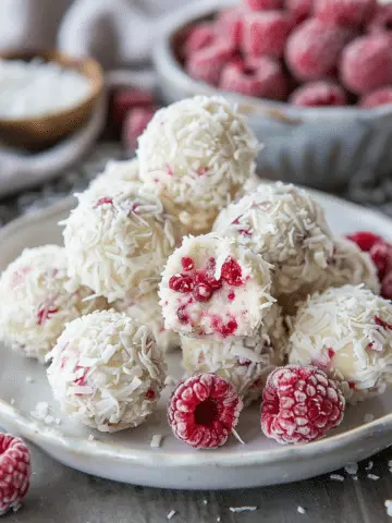 No-Bake Raspberry Coconut Balls