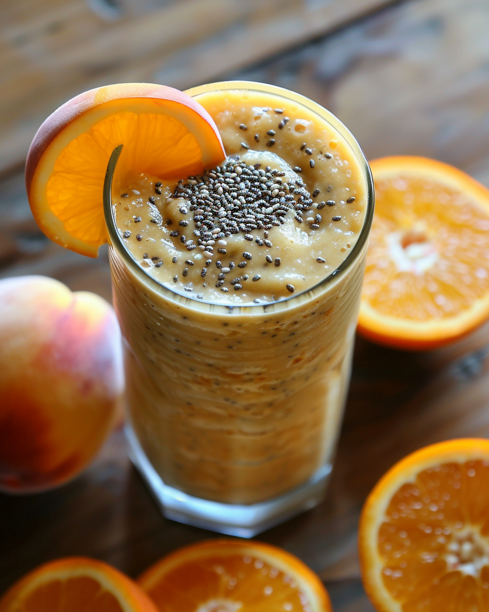 Orange Peach Chia Seed Smoothie