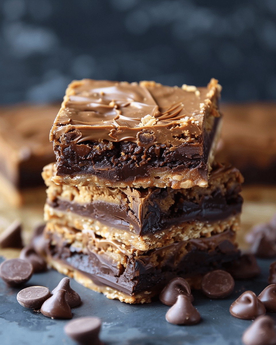 Peanut Butter Chocolate Sandwich Bars