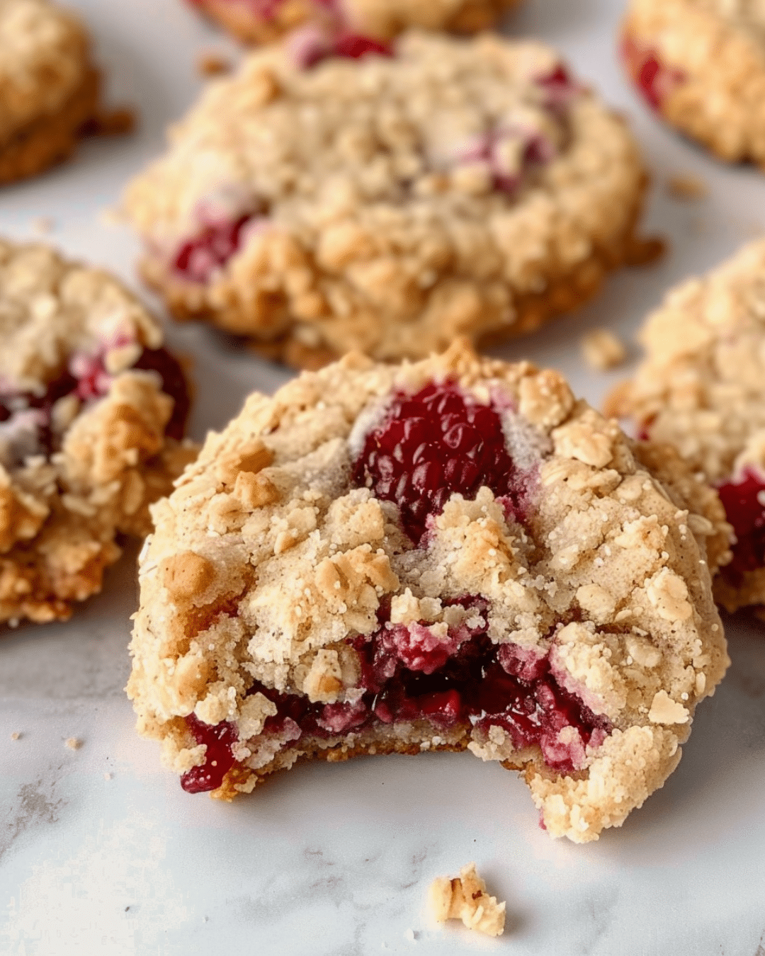 Raspberry Crumble Cookies
