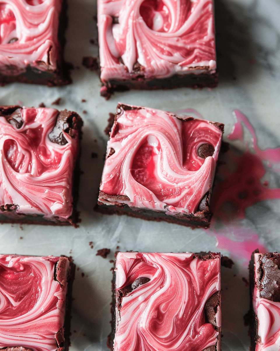 Raspberry Swirl Fudge Brownies