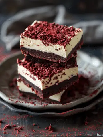 Red Velvet Brownie Cheesecake Bars