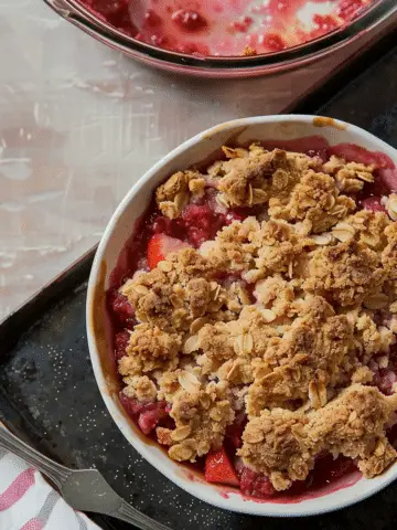 Rhubarb Strawberry Crisp