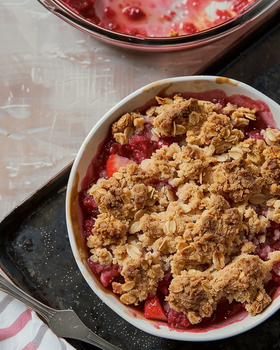Rhubarb Strawberry Crisp