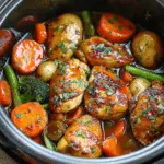 Slow Cooker Honey Garlic Chicken & Veggies