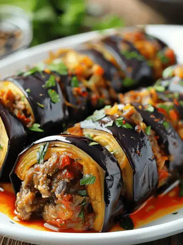 Spicy Beef Eggplant Rolls