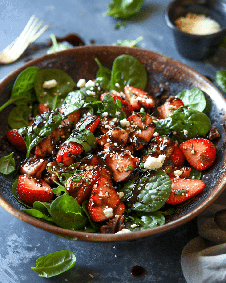 Spinach Strawberry Salad with Balsamic Vinaigrette