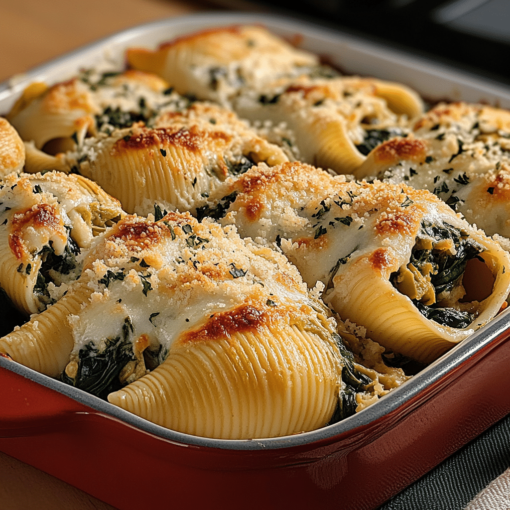 Spinach and Artichoke Stuffed Shells