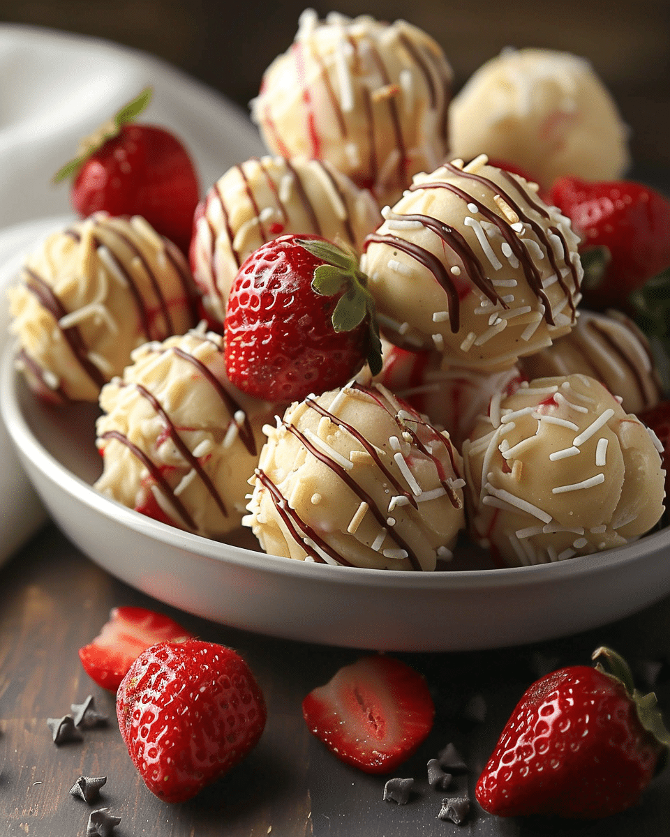 Strawberry Shortcake Protein Bites