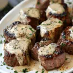 Tender Garlic Butter Steak Bites in Creamy Parmesan Sauce