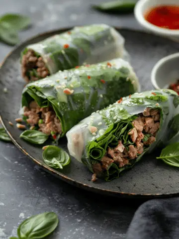 Thai Basil Beef Rolls