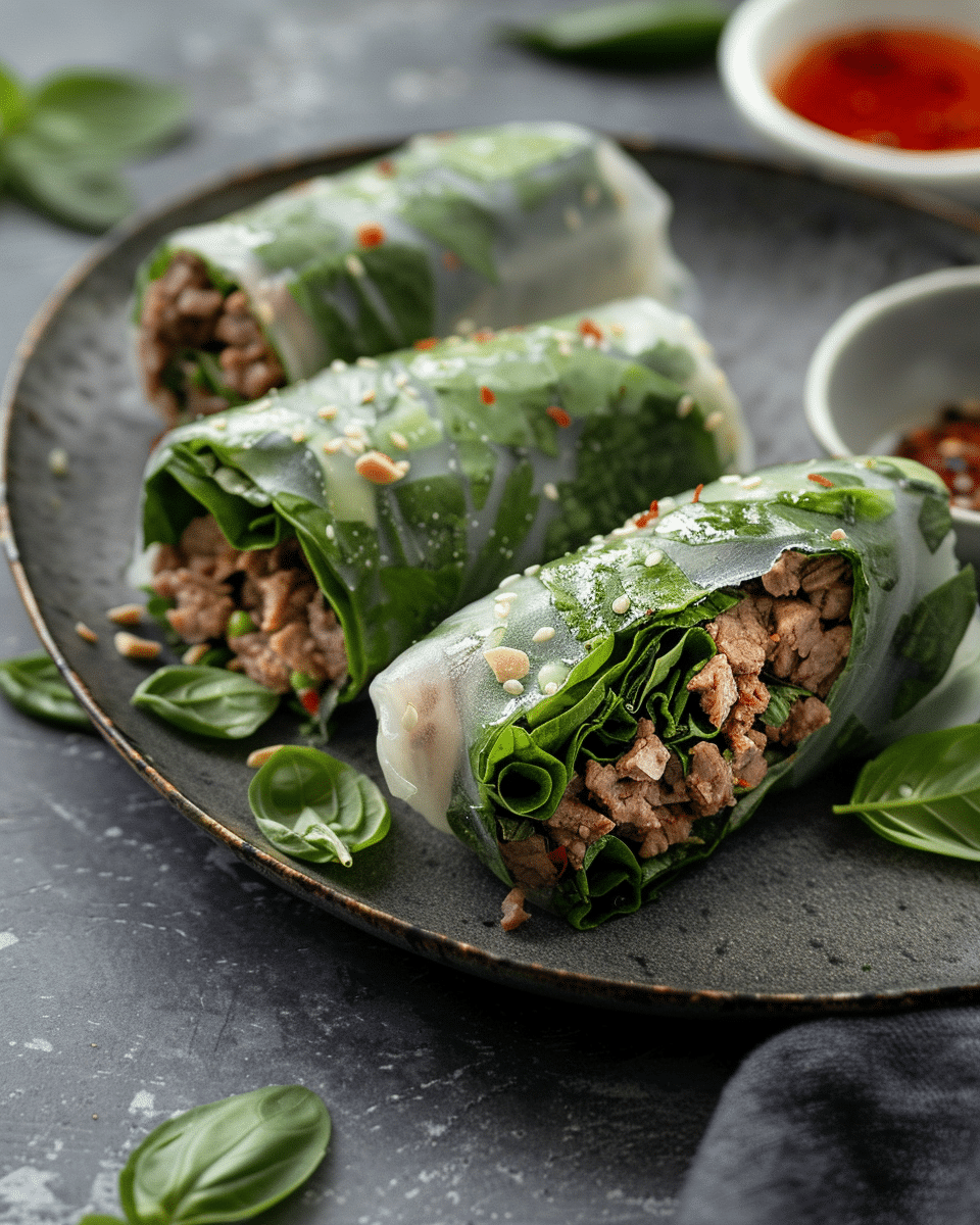 Thai Basil Beef Rolls