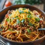 The Best CrockPot Taco Spaghetti