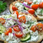 Tzatziki Chicken & Veggie Naan Pizza