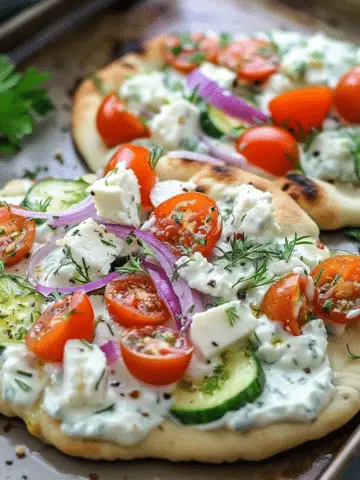 Tzatziki Chicken & Veggie Naan Pizza