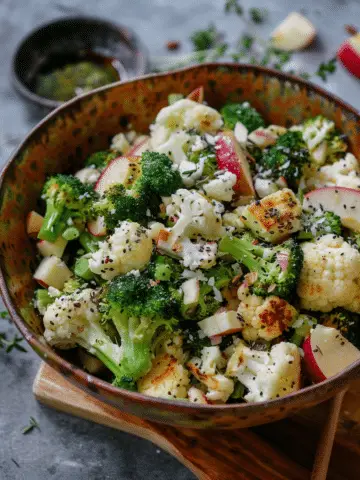 Apple Broccoli Cauliflower Salad
