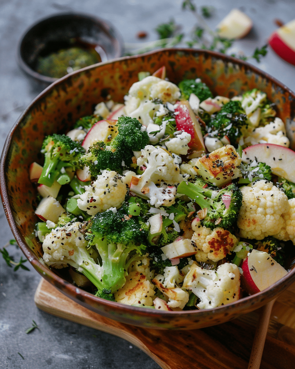 Apple Broccoli Cauliflower Salad