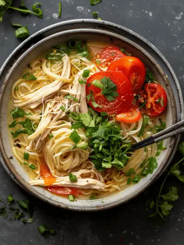 Aromatic Ginger Garlic Chicken Noodle Soup