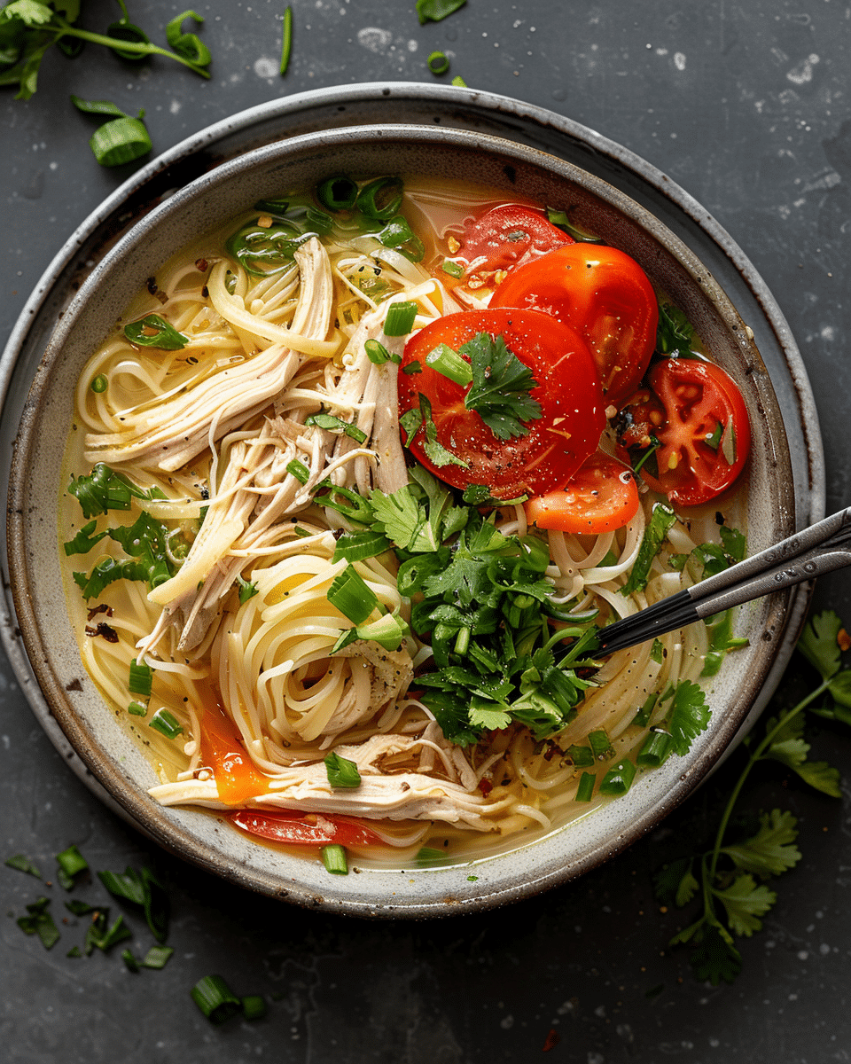 Aromatic Ginger Garlic Chicken Noodle Soup