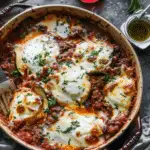 Baked Layered Eggplant with Beef Ragu and Smoked Mozzarella