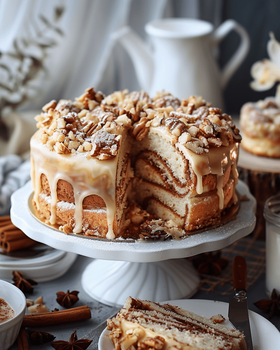 Cinnamon Roll Poke Cake