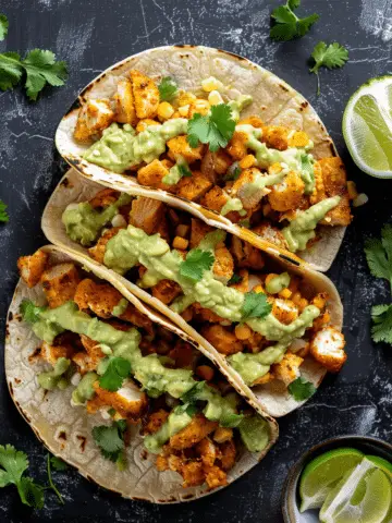Crispy Chicken Tacos with Street Corn & Avocado