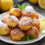 Crispy Golden Italian Lemon Ricotta Fritters with a Hint of Fresh Mint