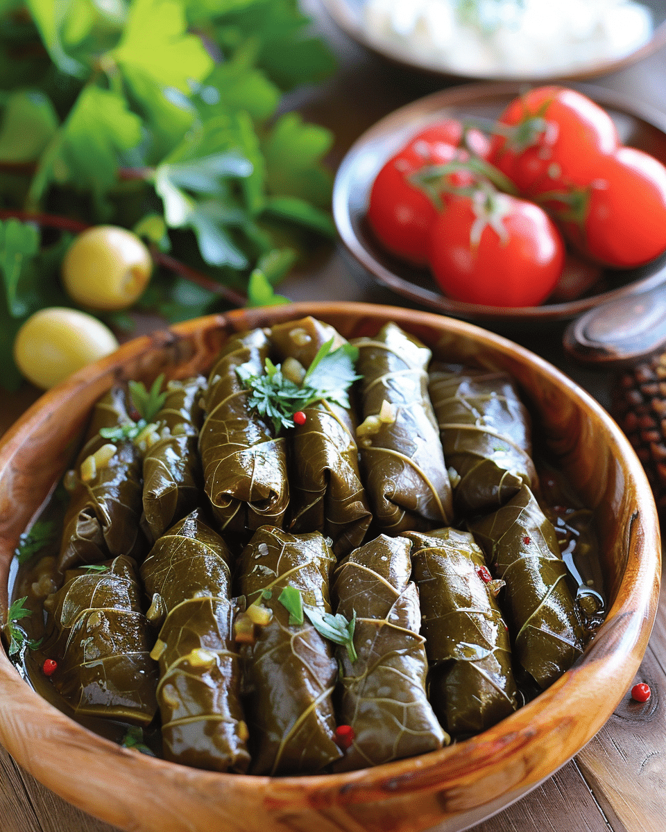 Dolmadakia (Greek Stuffed Grape Leaves)