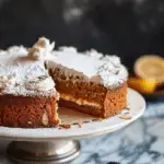 Espresso Almond Cake with Ricotta and Whipped Cream and Lemon