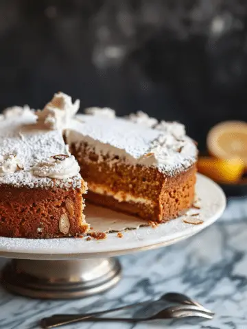 Espresso Almond Cake with Ricotta and Whipped Cream and Lemon