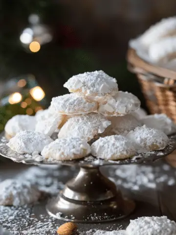 Traditional Kourabiedes (Greek Christmas Almond Cookies)
