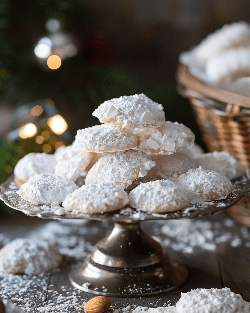 Traditional Kourabiedes (Greek Christmas Almond Cookies)