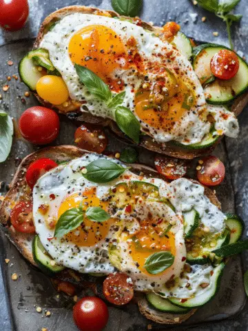 Mediterranean Egg Toast with Vegetables