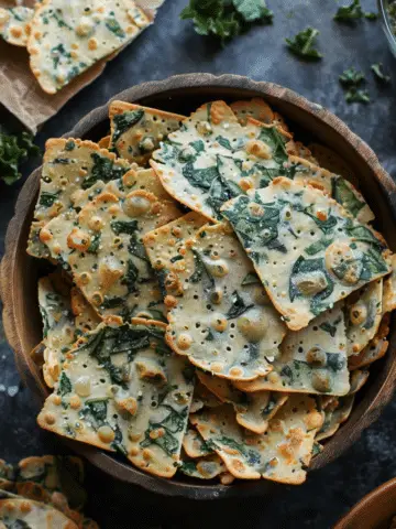 Mediterranean Spinach and Feta Cheese Crisps