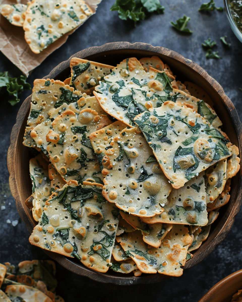 Mediterranean Spinach and Feta Cheese Crisps