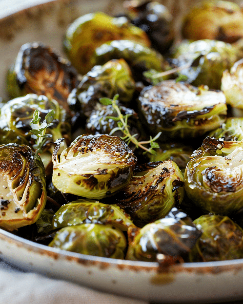 Overnight Marinated Roasted Brussels Sprouts