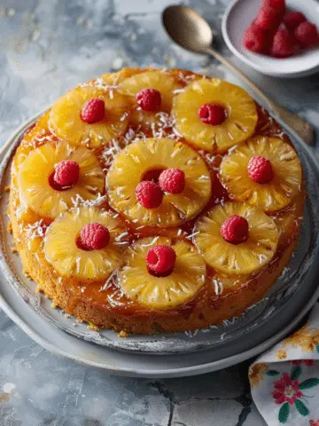 Pineapple Upside-Down Cake with Coconut