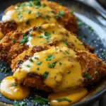 Pretzel Chicken with Mustard Cheddar Sauce