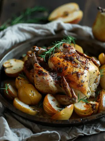 Roasted Chicken with Fennel and Pears