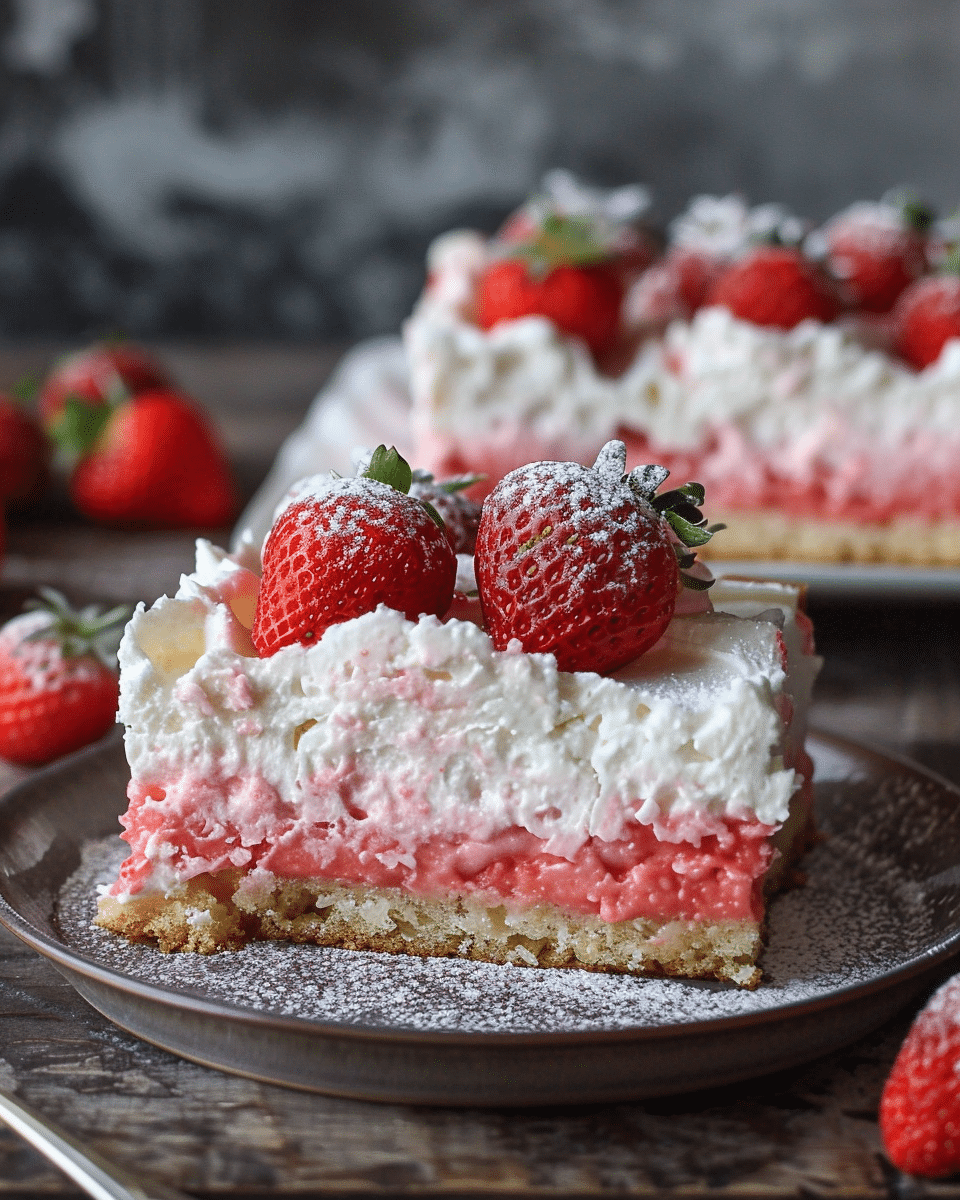 Strawberry Earthquake Cake