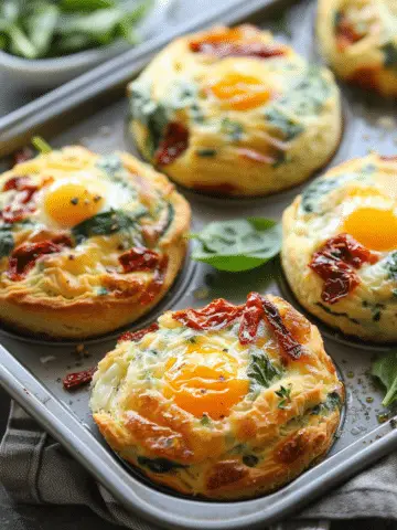 Sun-Dried Tomato Spinach Egg Biscuits