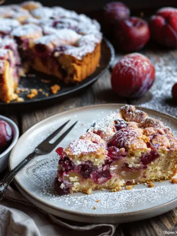 Traditional German Plum Cake (Zwetschgenkuchen)