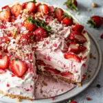 Tropical No-Bake Strawberry Split Cake