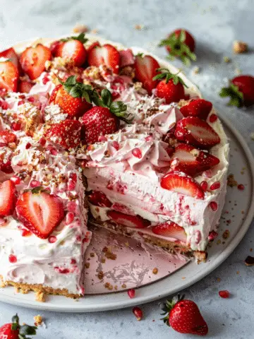 Tropical No-Bake Strawberry Split Cake
