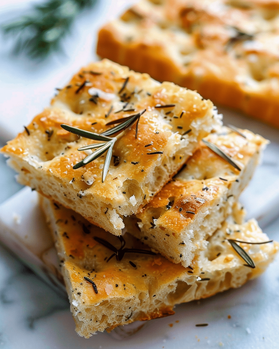 Italian Focaccia Bread with Rosemary
