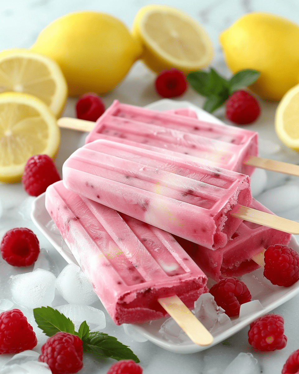 Keto Raspberry Lemon Popsicles